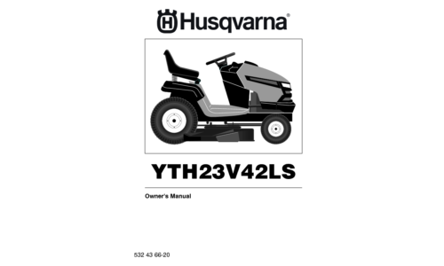 Husqvarna YTH23V42LS 2010-05 TRACTORS RIDE MOWERS 96043008801 User Manual