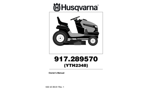 Husqvarna YTH2348 2010-04 TRACTORS RIDE MOWERS 917289570 User Manual