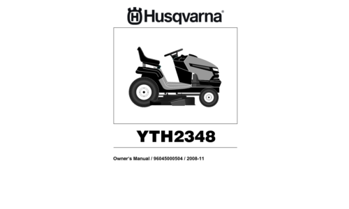 Husqvarna YTH2348 2008-11 96045000504 532424761R1 TRACTOR User Manual