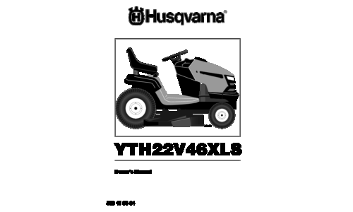 Husqvarna YTH22V46XLS 2010-02 TRACTORS RIDE MOWERS 96043010301 User Manual