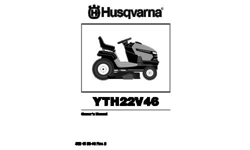 Husqvarna YTH22V46 2009-12 TRACTORS RIDE MOWERS 96043010100 User Manual