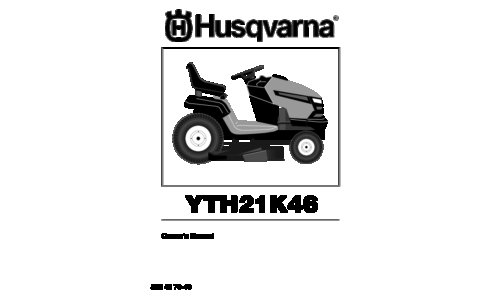 Husqvarna YTH21K46 2010-06 TRACTORS RIDE MOWERS 96045002101 User Manual