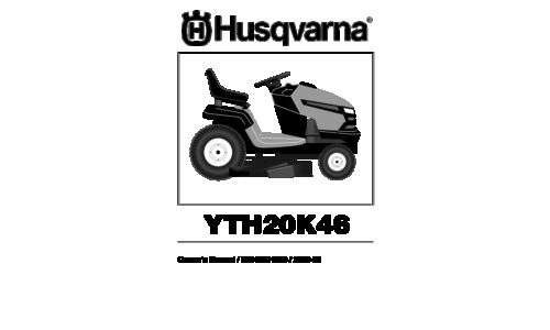 Husqvarna YTH20K46 2009-05 TRACTORS RIDE MOWER 96045001800 User Manual