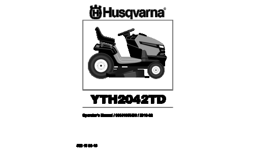 Husqvarna YTH2042TD 2010-02 TRACTORS RIDE MOWERS 96041005403 User Manual