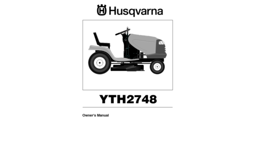 Husqvarna YTH 2748 96013001000 2004-12 Ride Mower User Manual