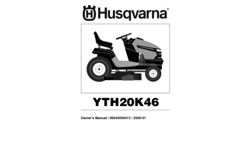 Husqvarna YTH 20 K 46 96045000413 2009-01 Ride Mower User Manual