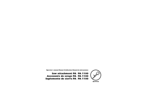 Husqvarna Saw Attachment PA PA1100 2004-02 User Manual