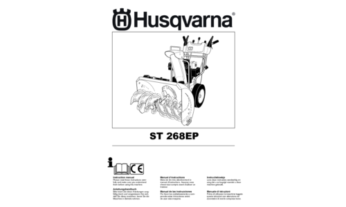 Husqvarna ST268 EP 96191003100 2009-08 2009-08 EN DE FR ES IT NL User Manual