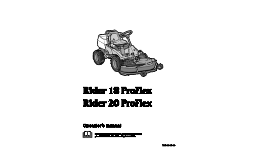 Husqvarna Rider 18 ProFlex Rider 20 ProFlex 1999-01 User Manual