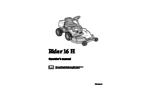 Husqvarna Rider 16 H 2001-10 User Manual