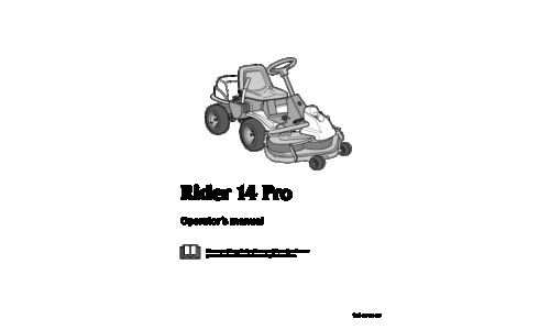 Husqvarna Rider 14 Pro 2001-10 User Manual