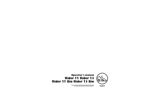 Husqvarna Rider 11 Rider 13 Rider 11 Bio Rider 13 Bio 2002-04 User Manual