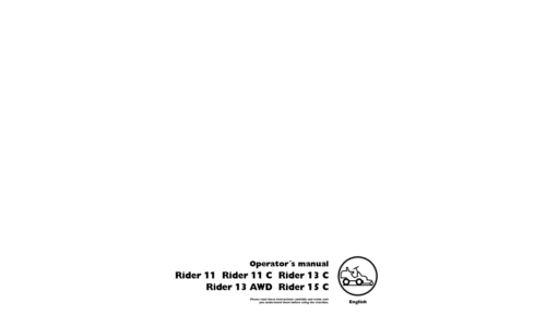 Husqvarna Rider 11 Rider 11 C Rider 13 C Rider 13 AWD Rider 15 C 2006-01 User Manual