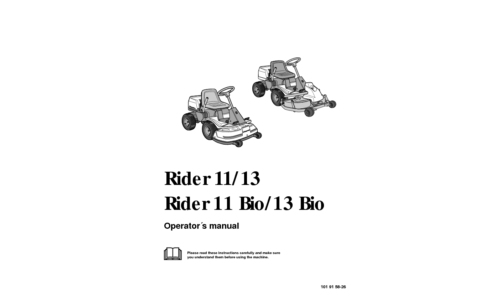 Husqvarna Rider 11 Rider 11 Bio Rider 13 Rider 13 Bio 2000-12 User Manual