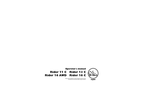 Husqvarna Rider 11 C Rider 13 C Rider 16 AWD Rider 16 C 2008-01 User Manual