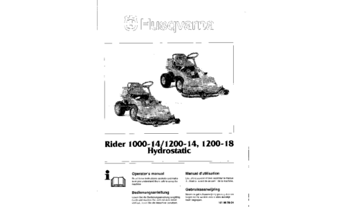 Husqvarna Rider 1000-14 Rider 1200-14 Rider 1200-18 1997-01 GB DE FR NL User Manual_1