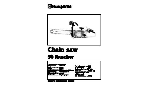 Husqvarna Rancher 50 1982-11 Chain Saw User Manual