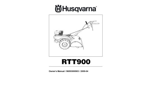 Husqvarna RTT900 2009-04 CULTIVATORS TILLERS 96093000903 User Manual_1