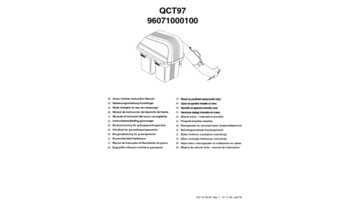 Husqvarna QCT97 Grass Catcher Grass Collector 96071000100 2006-04 EN DE FR ES IT NL SE NO DK FI PT EL CZ HR SI PL SK HU RU EE LT LV BG RO User Manual