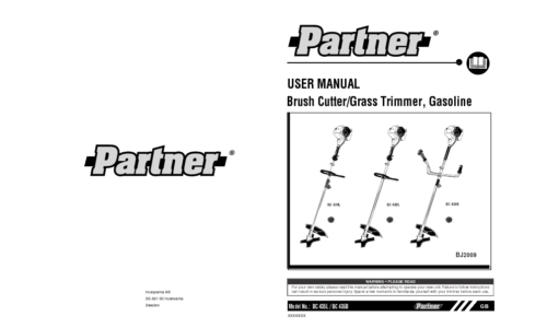 Husqvarna Partner BC435 B BC435 L 965874101 965874001 965999801 2010-02 Brush Cutter EN User Manual