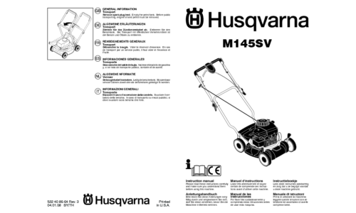 Husqvarna M145 SV 96141013201 2008-04 EN DE FR ES IT NL User Manual