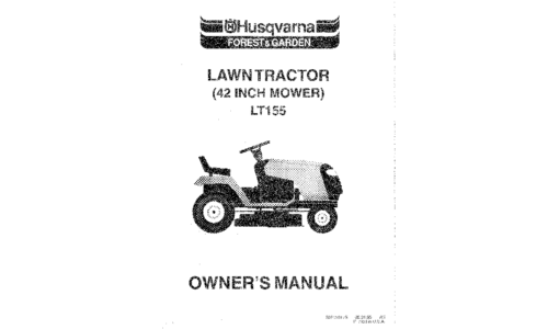 Husqvarna LT155 1995-05 TRACTOR RIDE MOWERS FOREST & GARDEN 954001062 User Manual