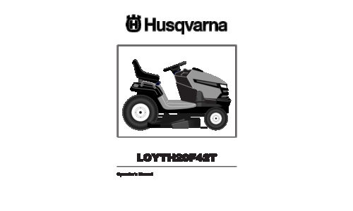 Husqvarna LOYTH 20 F 42 T 960450002 2006-01 Ride Mower User Manual