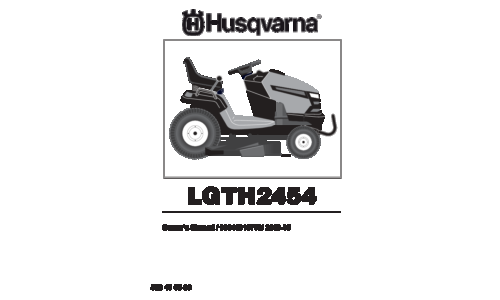 Husqvarna LGTH2454 2010-05 TRACTORS RIDE MOWERS 96043010700 User Manual