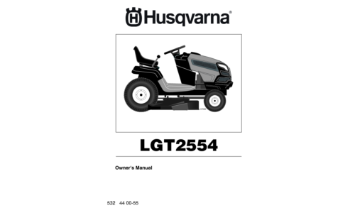 Husqvarna LGT2554 2010-11 TRACTORS RIDE MOWERS 96045002800 User Manual