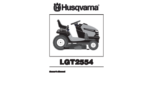 Husqvarna LGT2554 2009-05 TRACTORS RIDE MOWERS 96045001501 User Manual