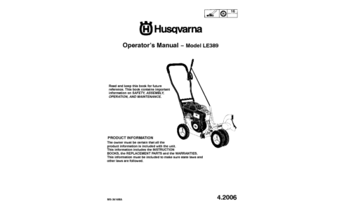 Husqvarna LE 389 2006-04 Edger User Manual