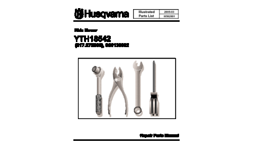 Husqvarna IPL YTH 18542 (917.279060) 960130002 2005-03 Ride Mower User Manual