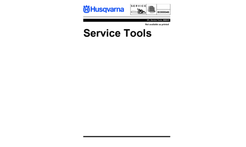 Husqvarna IPL Service Tools 2003-01 User Manual