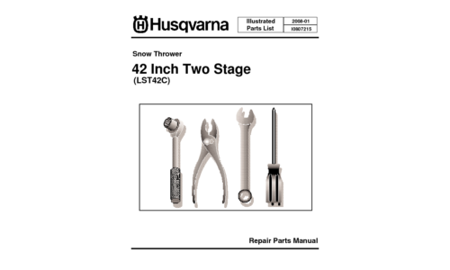 Husqvarna IPL 42 Inch Two Stage Snow Thrower 531 30 71-69 LST42C 2008-01 Accessory (Ride Mower) User Manual