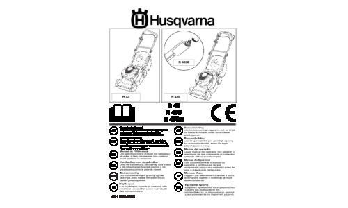 Husqvarna Husqvarna R43 R43S R43SE 964003801 964003739 964003939 964004001 964004139 964004201 2006-11 Lawn Mower EN DE FR NL NO FI SE DK ES PT IT GR User Manual