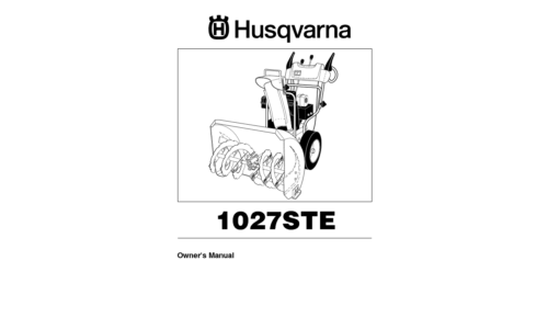 Husqvarna HL 1027 STE A 954633545 2004-03 Snow Thrower User Manual