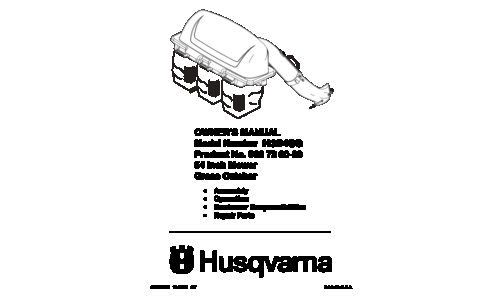 Husqvarna H 354 SG Grass Catcher 960730003 2006-12 Accessory (Ride Mower) User Manual_1