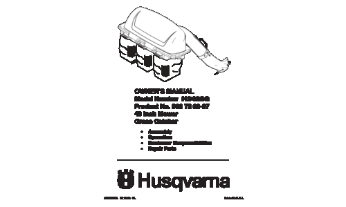 Husqvarna H 348 SG Grass Catcher 960730007 2006-12 Accessory (Ride Mower) User Manual