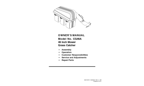 Husqvarna Grass Collector Grass Catcher CG46A 2001-05 EN User Manual