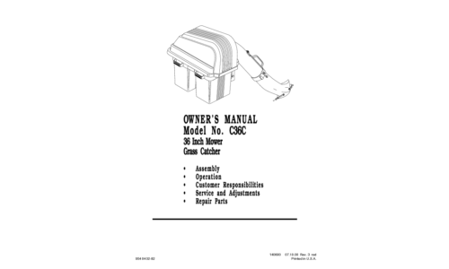 Husqvarna Grass Collector Grass Catcher C36C 2001-05 EN User Manual