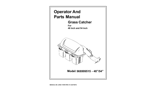 Husqvarna Grass Catcher 48 Inch and 54 Inch 968999515 2007-02 Accessory (Turf Care) User Manual