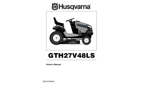 Husqvarna GTH27V48LS 2010-10 TRACTORS RIDE MOWERS 96043011700 User Manual