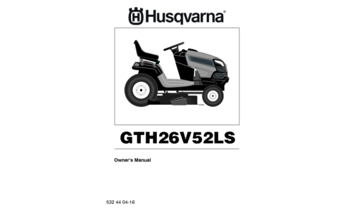 Husqvarna GTH26V52LS 2010-11 TRACTORS RIDE MOWERS 96043011800 User Manual