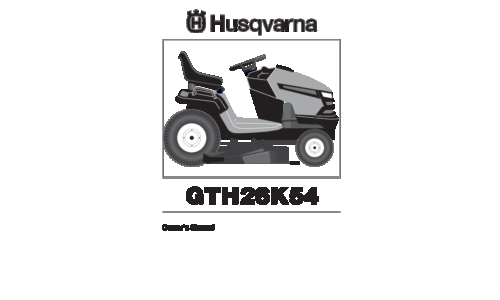 Husqvarna GTH 26 K 54 96043003100 2006-11 Ride Mower User Manual