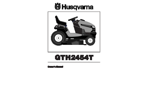 Husqvarna GTH 2454 T 96043002300 2006-06 Ride Mower User Manual