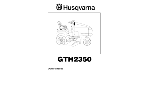 Husqvarna GTH 2350 (GTHK 2350 A) 954568540 2002-07 Ride Mower User Manual