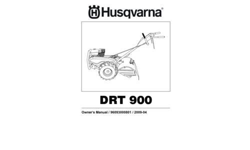 Husqvarna DRT900 2009-04 CULTIVATORS TILLERS 96093000801 User Manual