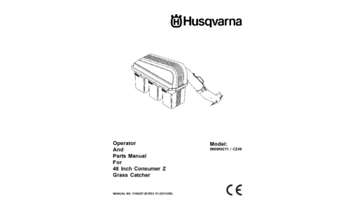 Husqvarna CZ 48 Grass Catcher (968999211) 2006-03 Accessory (Ride Mower) User Manual