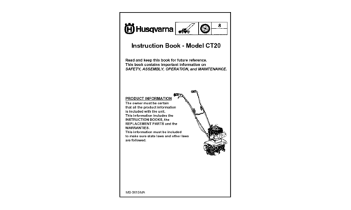 Husqvarna CT 20 Cultivator 2006-04 Tiller User Manual