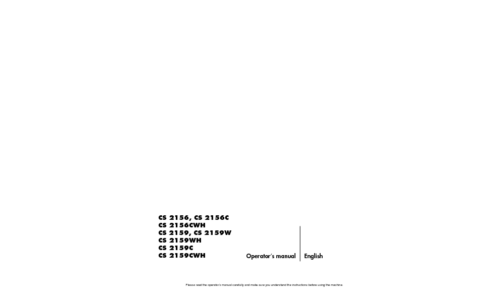 Husqvarna CS2156 CS2156 C CS2156 CWH CS2159 CS2159 WCS 2159 WH CS2159 C CS2159 CWH 2010-08 User Manual